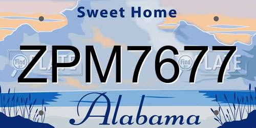ZPM7677 Alabama License Plate