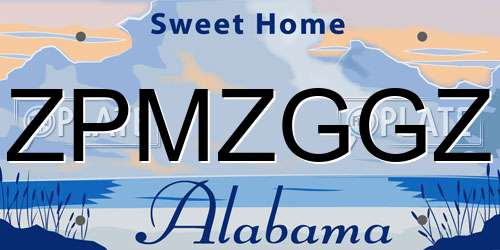 ZPMZGGZ Alabama License Plate