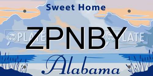 ZPNBY Alabama License Plate