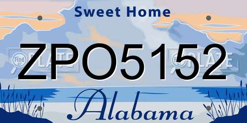ZPO5152 Alabama License Plate