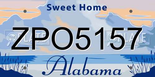 ZPO5157 Alabama License Plate