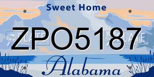 ZPO5187 Alabama License Plate