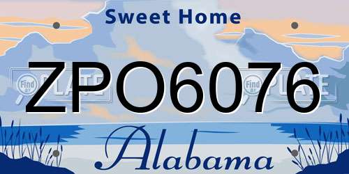 ZPO6076 Alabama License Plate