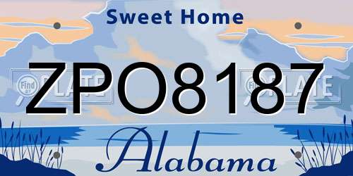 ZPO8187 Alabama License Plate