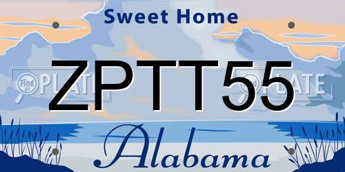 ZPTT55 Alabama License Plate