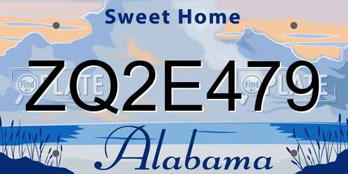 ZQ2E479 Alabama License Plate