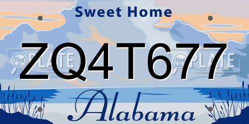 ZQ4T677 Alabama License Plate