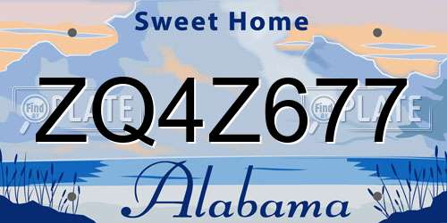 ZQ4Z677 Alabama License Plate