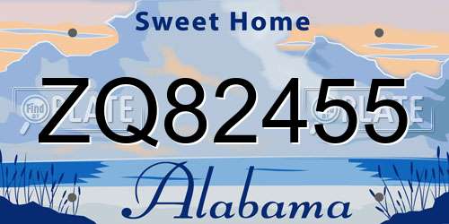 ZQ82455 Alabama License Plate