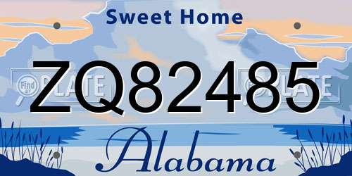 ZQ82485 Alabama License Plate