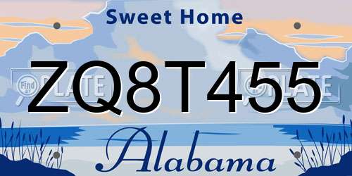 ZQ8T455 Alabama License Plate