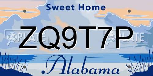 ZQ9T7P Alabama License Plate