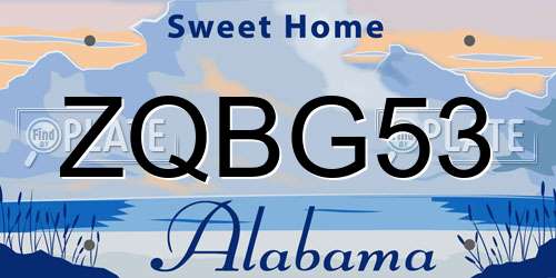 ZQBG53 Alabama License Plate