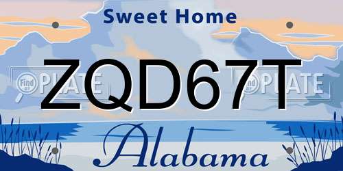 ZQD67T Alabama License Plate
