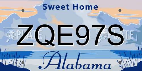 ZQE97S Alabama License Plate