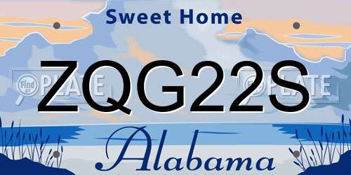 ZQG22S Alabama License Plate