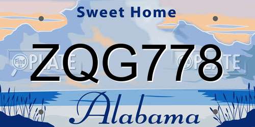 ZQG778 Alabama License Plate