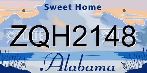 ZQH2148 Alabama License Plate