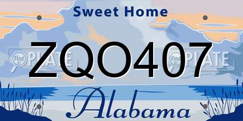 ZQO407 Alabama License Plate