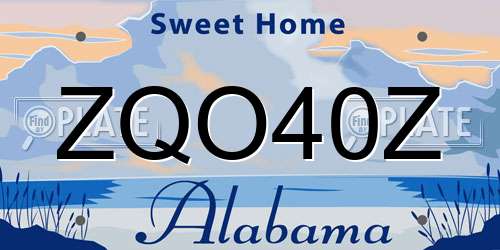 ZQO40Z Alabama License Plate