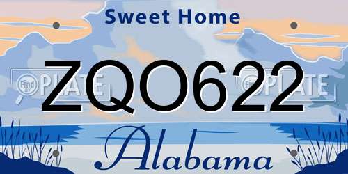 ZQO622 Alabama License Plate