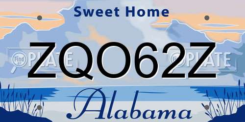ZQO62Z Alabama License Plate