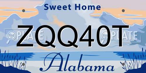 ZQQ40T Alabama License Plate