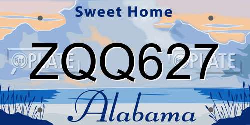 ZQQ627 Alabama License Plate
