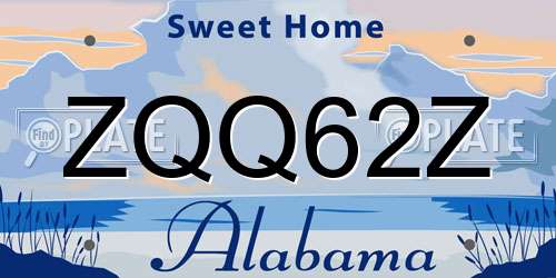 ZQQ62Z Alabama License Plate