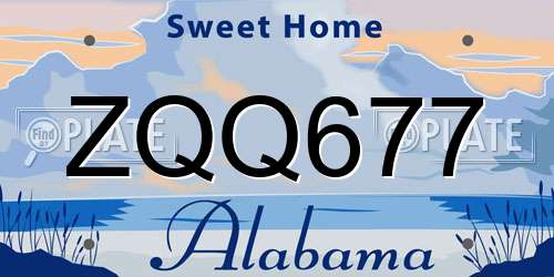ZQQ677 Alabama License Plate