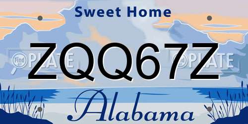 ZQQ67Z Alabama License Plate