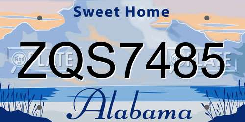 ZQS7485 Alabama License Plate