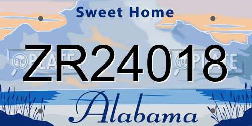 ZR24018 Alabama License Plate