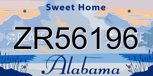 ZR56196 Alabama License Plate