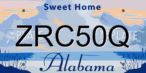 ZRC50Q Alabama License Plate
