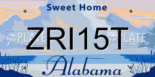 ZRI15T Alabama License Plate