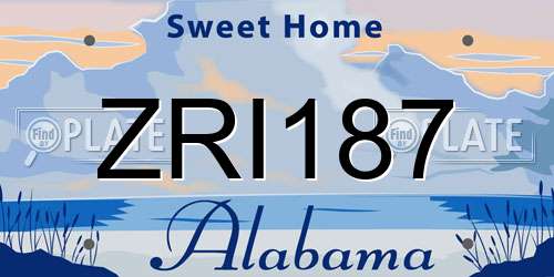 ZRI187 Alabama License Plate