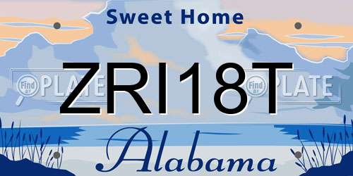 ZRI18T Alabama License Plate