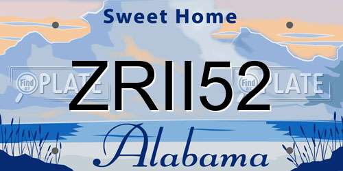 ZRII52 Alabama License Plate
