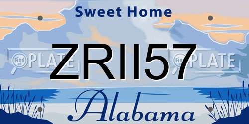 ZRII57 Alabama License Plate
