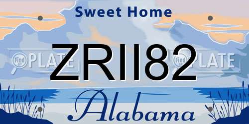 ZRII82 Alabama License Plate