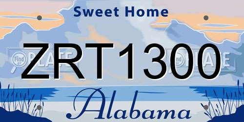 ZRT1300 Alabama License Plate