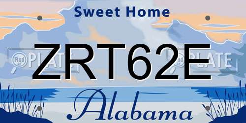 ZRT62E Alabama License Plate