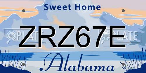 ZRZ67E Alabama License Plate