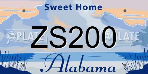 ZS200 Alabama License Plate