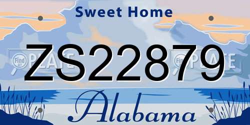ZS22879 Alabama License Plate