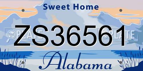 ZS36561 Alabama License Plate