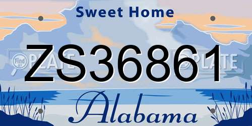 ZS36861 Alabama License Plate