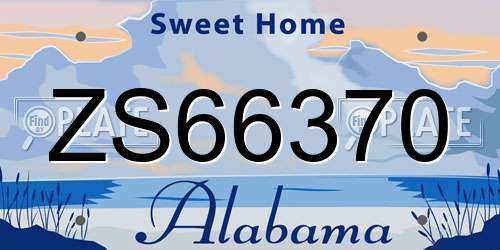 ZS66370 Alabama License Plate