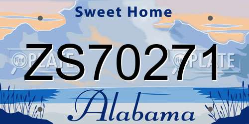 ZS70271 Alabama License Plate